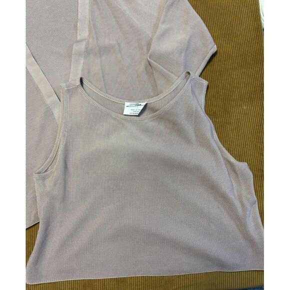 Zoran vintage 100% silk knit top and cardigan set sz XL - Picture 4 of 12